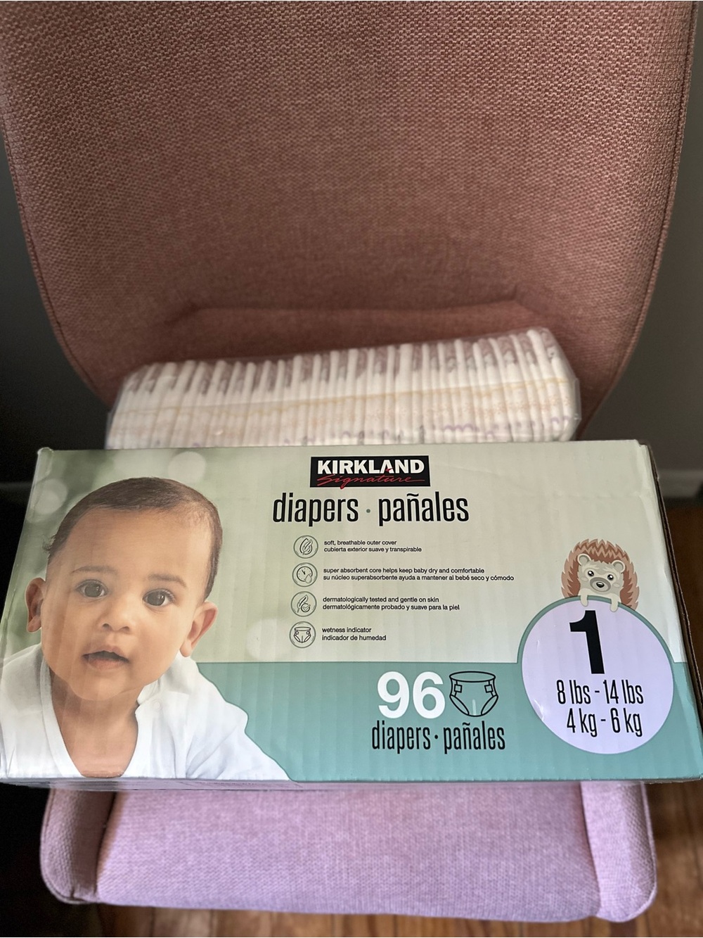 Kirkland Signature Size 1 Baby Diapers - Mint Green (144 Count)
